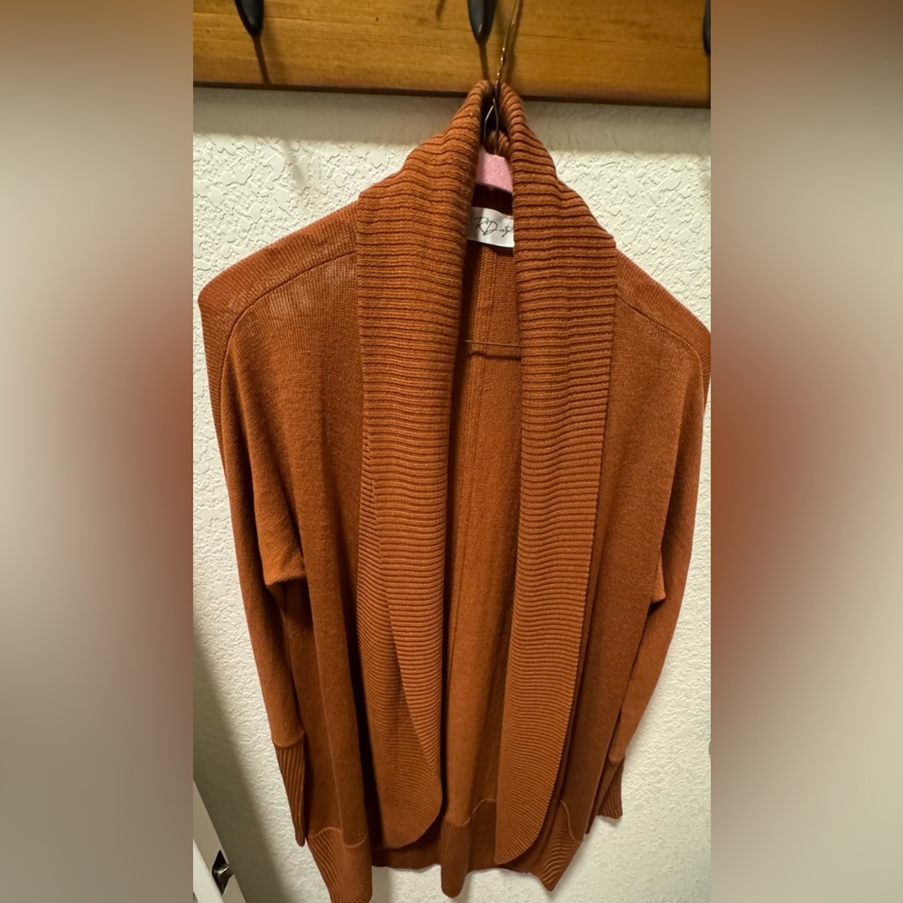 RD Style Fall Orange cocoon cardigan sweater